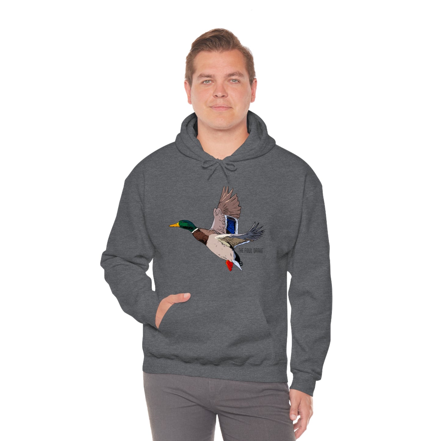 Full Plumed Drake Mallard Unisex Heavy Blend™ Hooded Sweatshirt