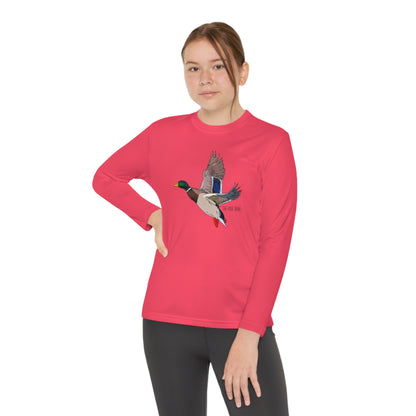 Full Plumed Drake Mallard Youth Long Sleeve Competitor Tee