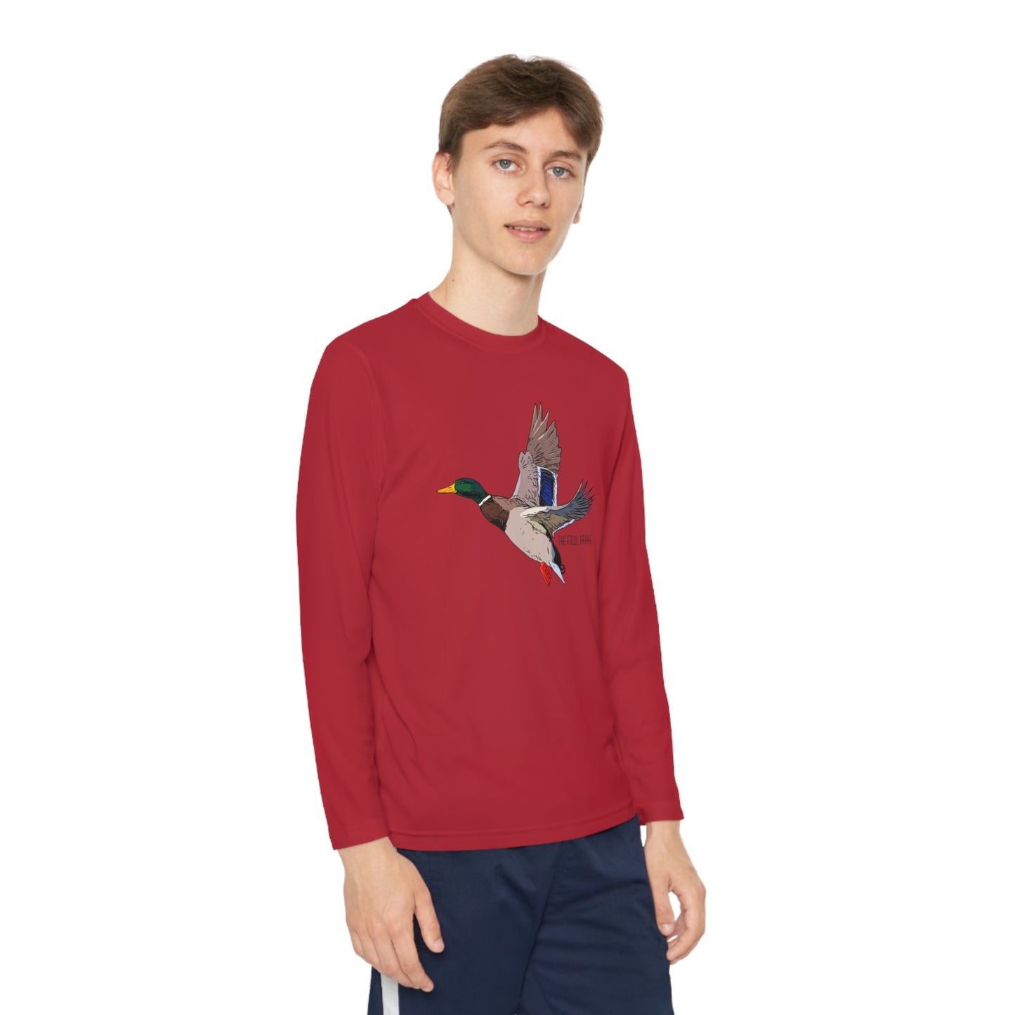 Full Plumed Drake Mallard Youth Long Sleeve Competitor Tee