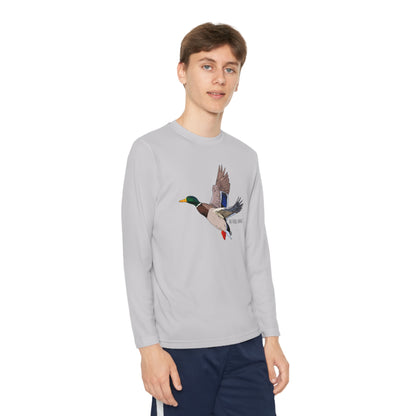 Full Plumed Drake Mallard Youth Long Sleeve Competitor Tee